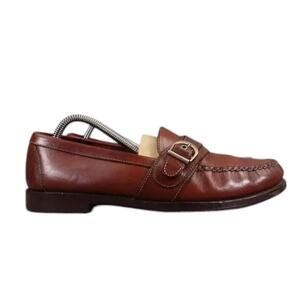 Cole Haan Shoes Mens 8.5 Loafers Leather Buckle Strap Moc Toe Handsewn Slip On